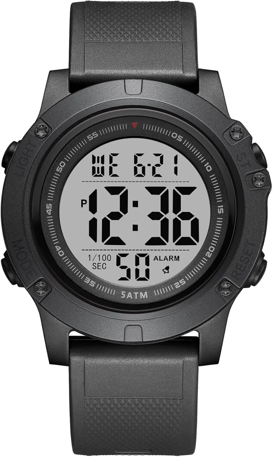 Digital Sports Watch, Large LCD Display, 5ATM Water Resistant,Silicone Band chivalry triumph unintentionally tremulous GOLDEN HOUR Mens 