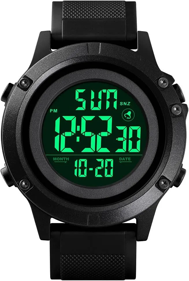 Digital Sports Watch Large spank Face Military Waterproof Watches for Men with Stopwatch Alarm CKE Men's 