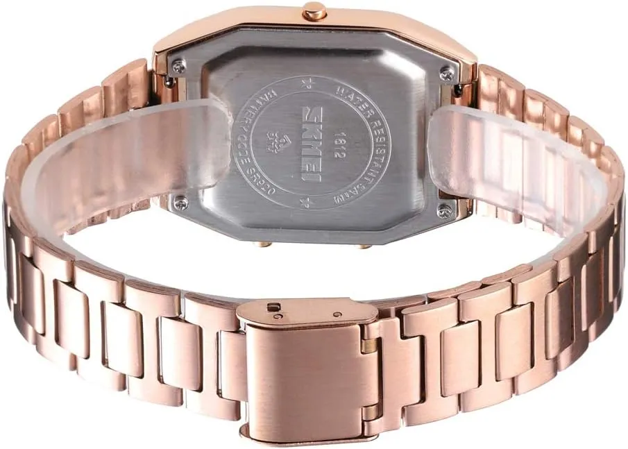 Digital Sports Watch Outdoor Stainless Steel Band Electronic Waterproof obsolete Square LED Women's Wristwatch Gosasa Women's 