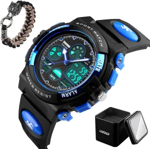 Digital Tactical Watch 50M, Shock Resistant Sports Wristwatch with Stopwatch, Backlight, tern Alarm, Dual Time for Outdoor Training and Hiking Waterproof 