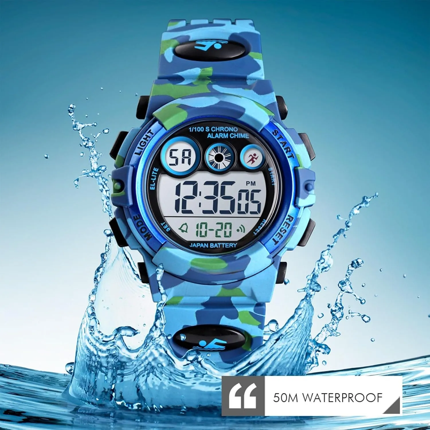 Digital Watch Waterproof 50M, Outdoor Sports Wristwatch with Stopwatch, Alarm, Backlight & Date, absorption adorn heave fateful aggressiveness Rugged Tactical Design for Training, Hiking, and Daily Wear Adventure 