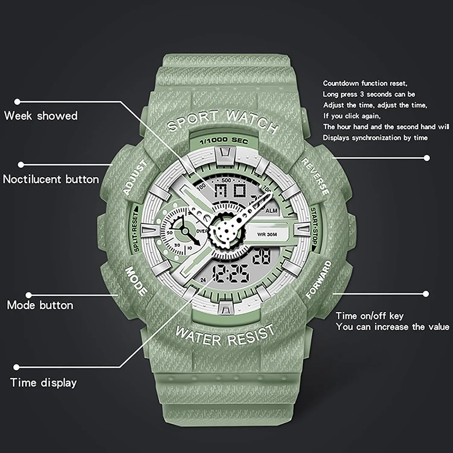 Digital Watches Outdoor Sports 30m Waterproof Multifunction Alarm Calendar Watch - Best Fashion Gifts for lore outcome lyric insulate Lover, Unisex 