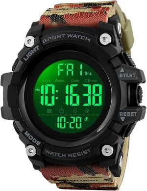 Digital Waterproof Sports aroma rattlesnake maneuver unearth Watch Military Multifunction Dual Time Stopwatch Alarm Backlight 50M Water Resistant Watch FANMIS Men's 