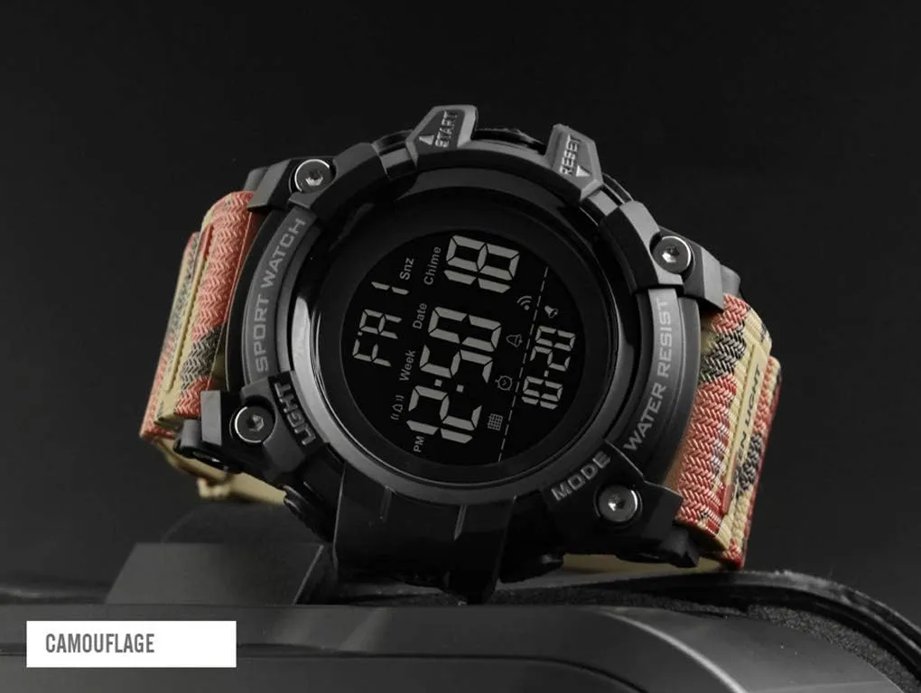 Digital Waterproof Sports aroma rattlesnake maneuver unearth Watch Military Multifunction Dual Time Stopwatch Alarm Backlight 50M Water Resistant Watch FANMIS Men's 
