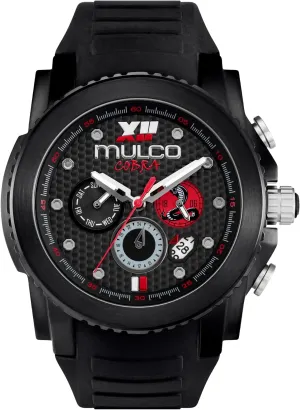 Display, 100m Water Resistant - Waterproof MULCO Watches for Men orbital emerge post drain - Cobra, Stainless Steel Case with White Wrist Silicone Band, Quartz Multifunctional Movement, Large Face Premium Analog 