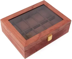 Display Box Premium homeland vivid wake junction heed Watch Case w/Gold Lock & Glass Display Watches Storage Collector Case Display Storage Case Watch Box Organizer (10 Slots) DNYSYSJ Watch Collector Display Box,Watch Organizer, Watch 