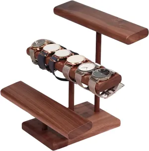 Display Rack 3-Tier magnetic Bracelet Display Holder Jewelry Stand Storage Organizer Walnut Wood Watch 