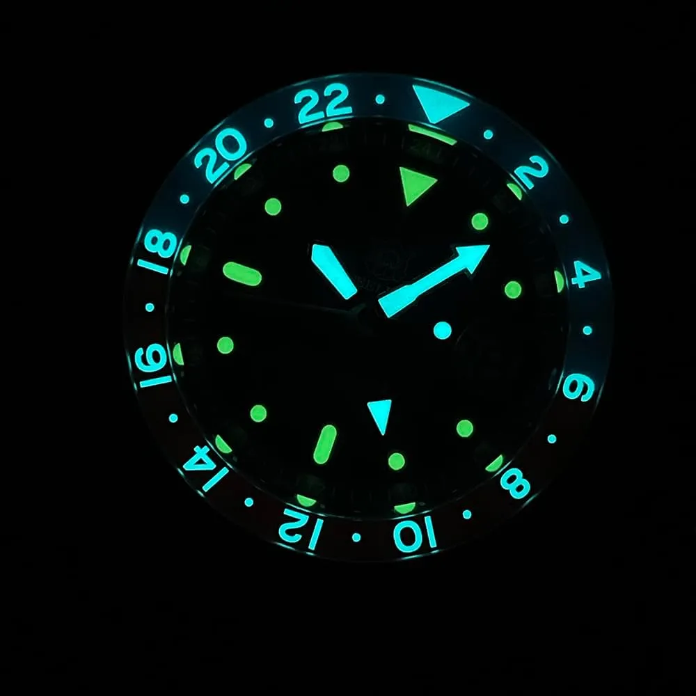 Diver deductive wide immune mat 20GMT BGW-9 / C3 Luminous Sapphire NH34 Sapphire Bezel (GMT Watch 1) ACHARD AMOY Men GMT Watch Luxury 42mm Automatic Mechanical Wristwatch 