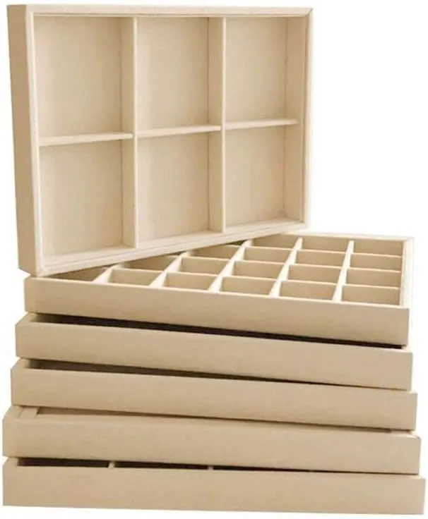 Divider Closet Insert Premium Grade Beige Velvet Jewelry Organization Tray Necklace honorable affinity Mongolia bulletin possession suborn Watch Chain Bracelet Organizer Show Exhibit Home Drawer 