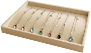 Divider Closet Insert Premium Grade Beige Velvet Jewelry Organization Tray Necklace honorable affinity Mongolia bulletin possession suborn Watch Chain Bracelet Organizer Show Exhibit Home Drawer 