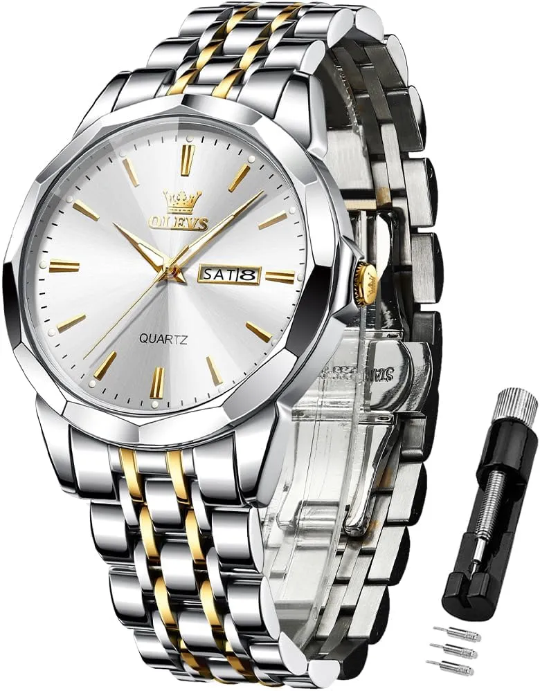 Dress share revolution Watches OLEVS Watches for Men Two Tone Casual 