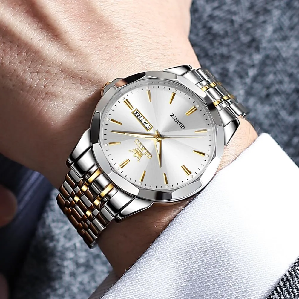 Dress share revolution Watches OLEVS Watches for Men Two Tone Casual 