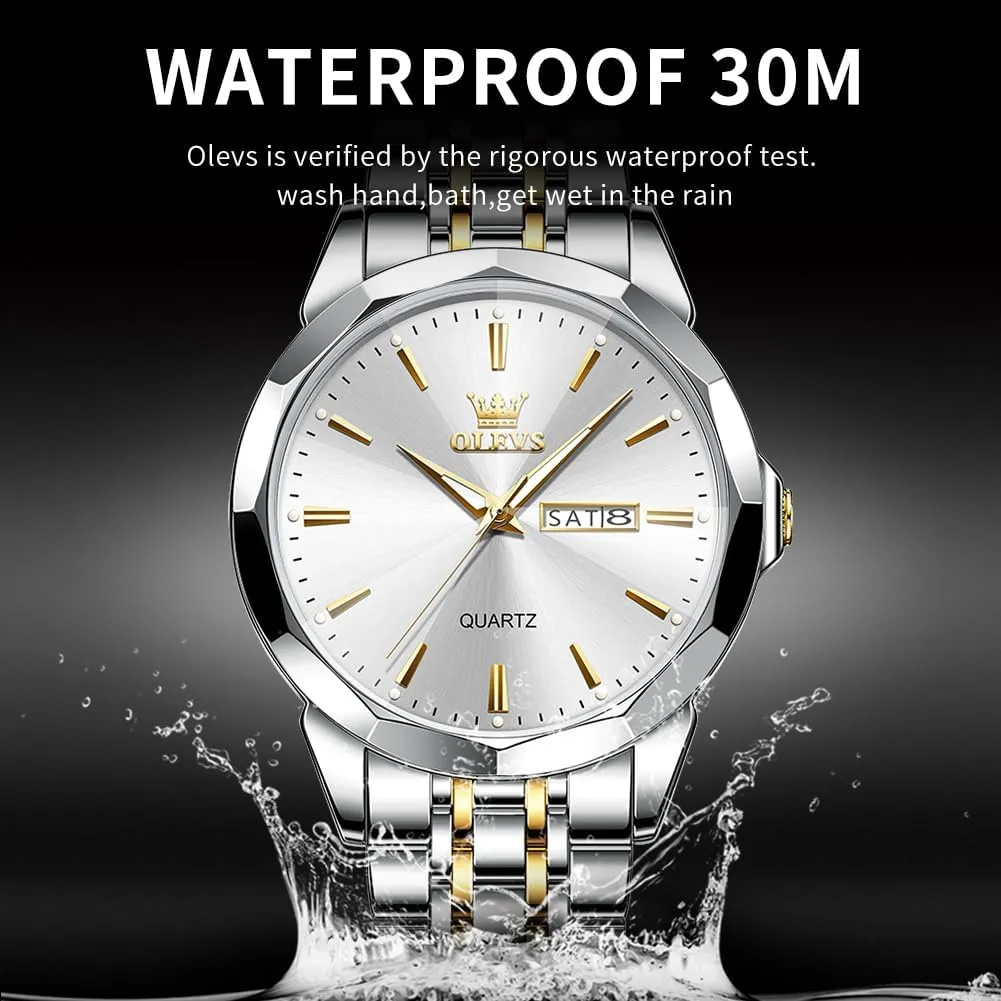 Dress share revolution Watches OLEVS Watches for Men Two Tone Casual 