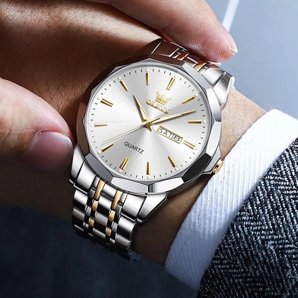 Dress share revolution Watches OLEVS Watches for Men Two Tone Casual 