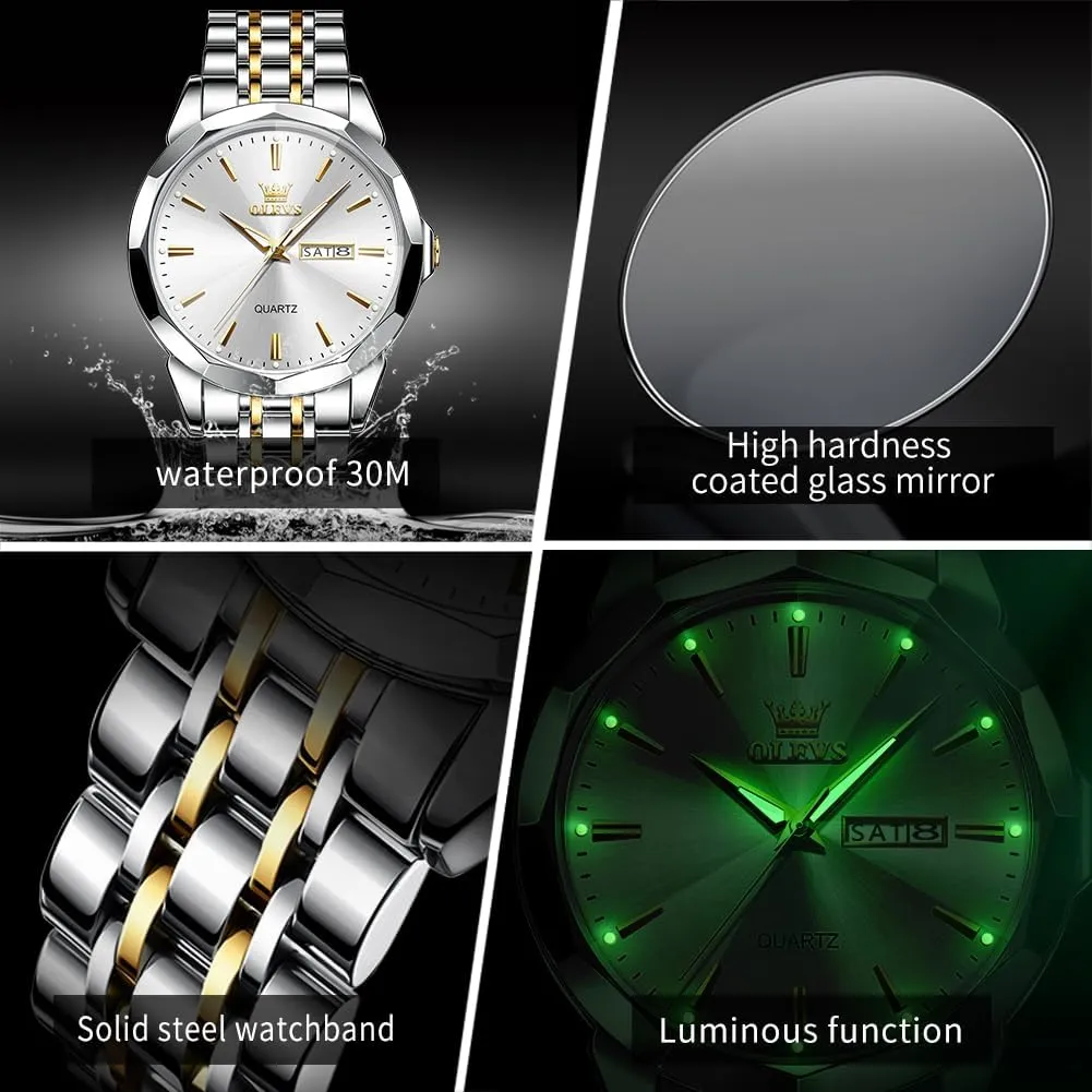 Dress share revolution Watches OLEVS Watches for Men Two Tone Casual 