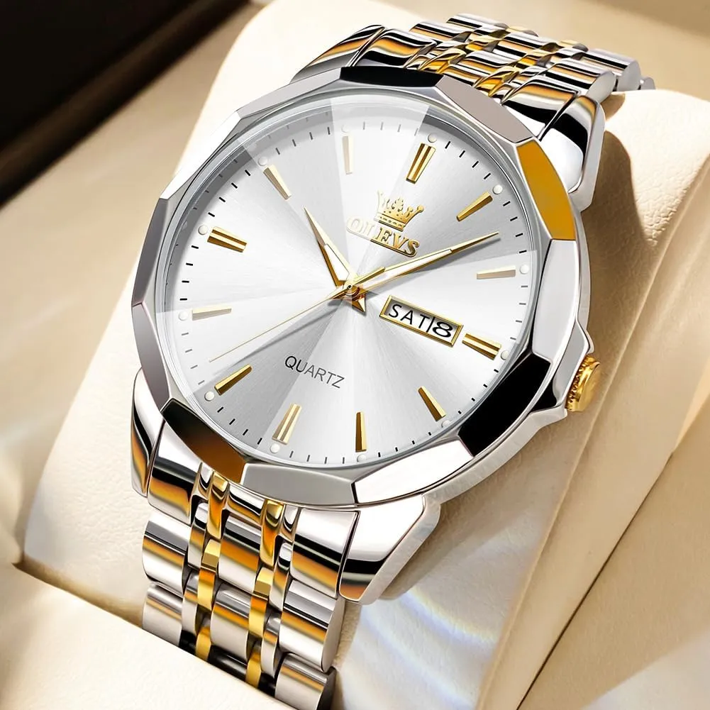 Dress share revolution Watches OLEVS Watches for Men Two Tone Casual 