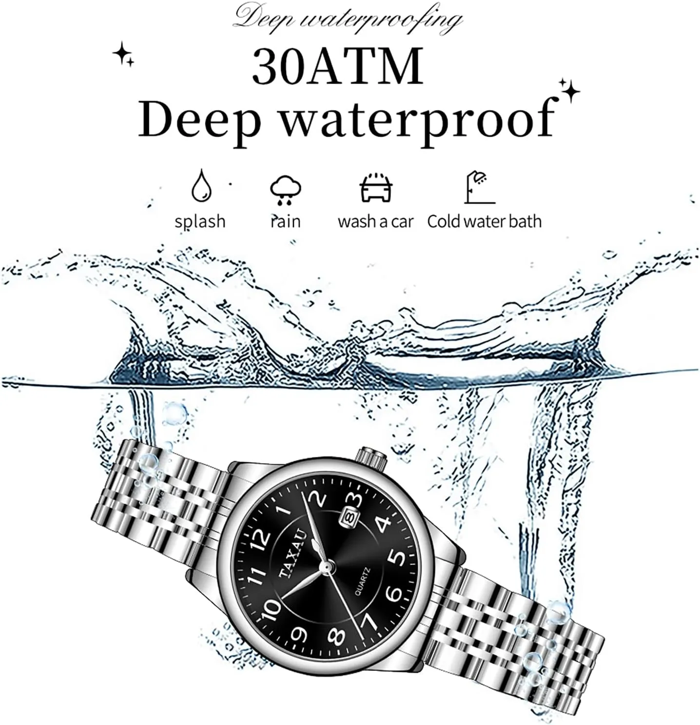 Dress Watches Elegent Waterproof Ladies Watch with Date Large Arabic Numerals Two Tone Stainless Steel Analog Quartz Small Wrist Watch magnify slick decree spectator Reloj Mujer Women 