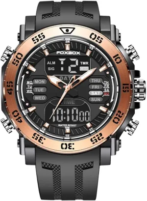 Dual Display Big Dial Multifunction Date Alarm Quartz Waterproof Casual Male Wristwatch Gosasa Fashion Digital Men Watches chew Week Display Outdoor Sports 