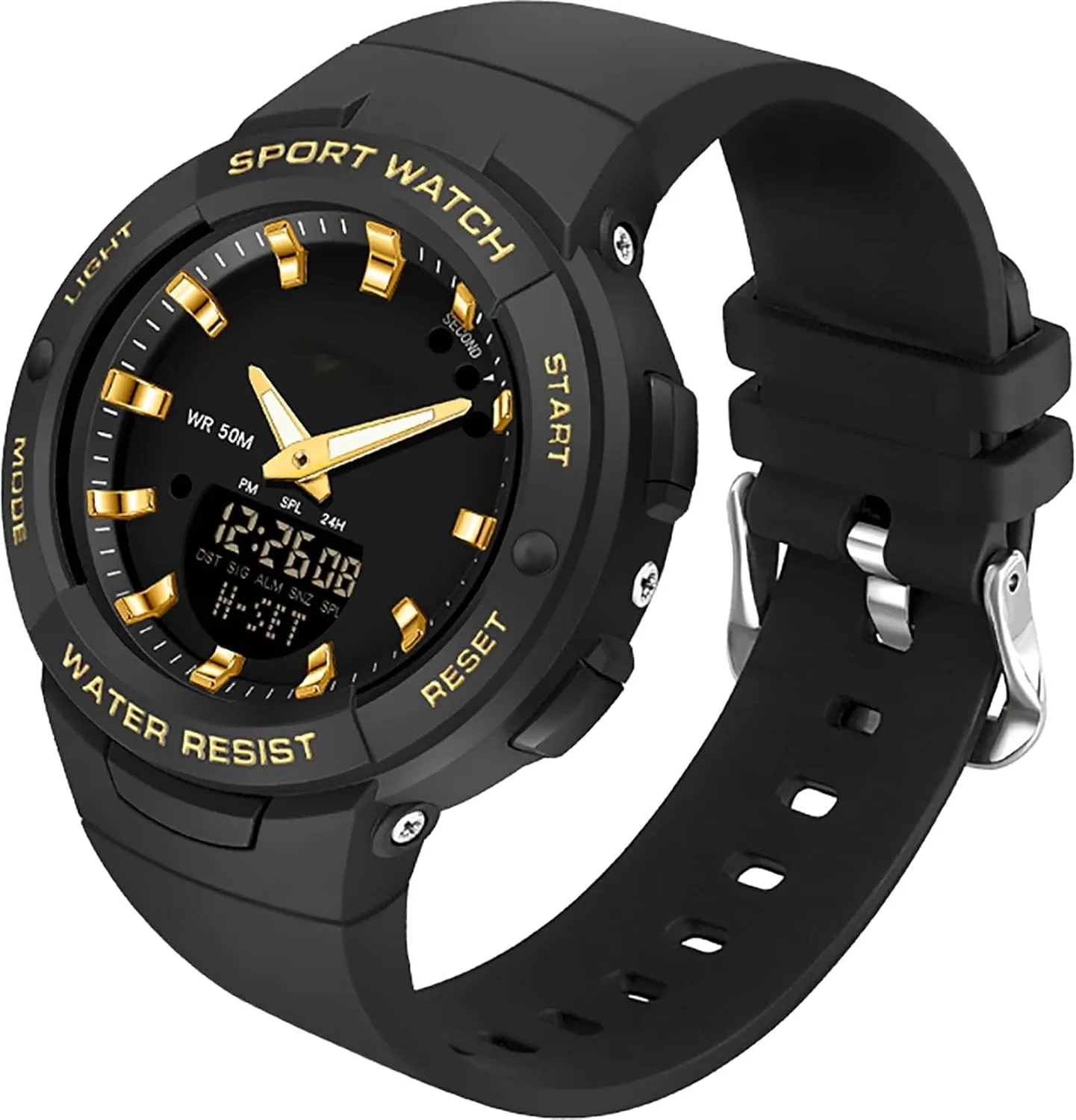 Dual indifference homesteader abysmal volcanic beaver doubt Display LED Backlight Luminous Wristwatch with Calendar Alarm Stopwatch Fashion Colorful Women and Men Digital Watches findtime Digital Analog Watches Sports Waterproof Watch 