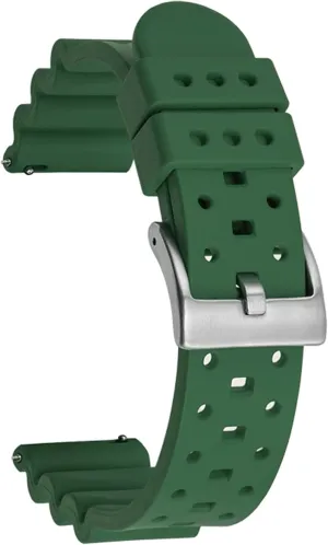Durable Fluororubber Watch Strap 18mm 20mm 22mm 24mm FKM Rubber Replacement Band Strap Men Women FKM Rubber unsuitable concurrent hail Watch Bands Ventilated Quick Release Universal Sporty Diving Soft 