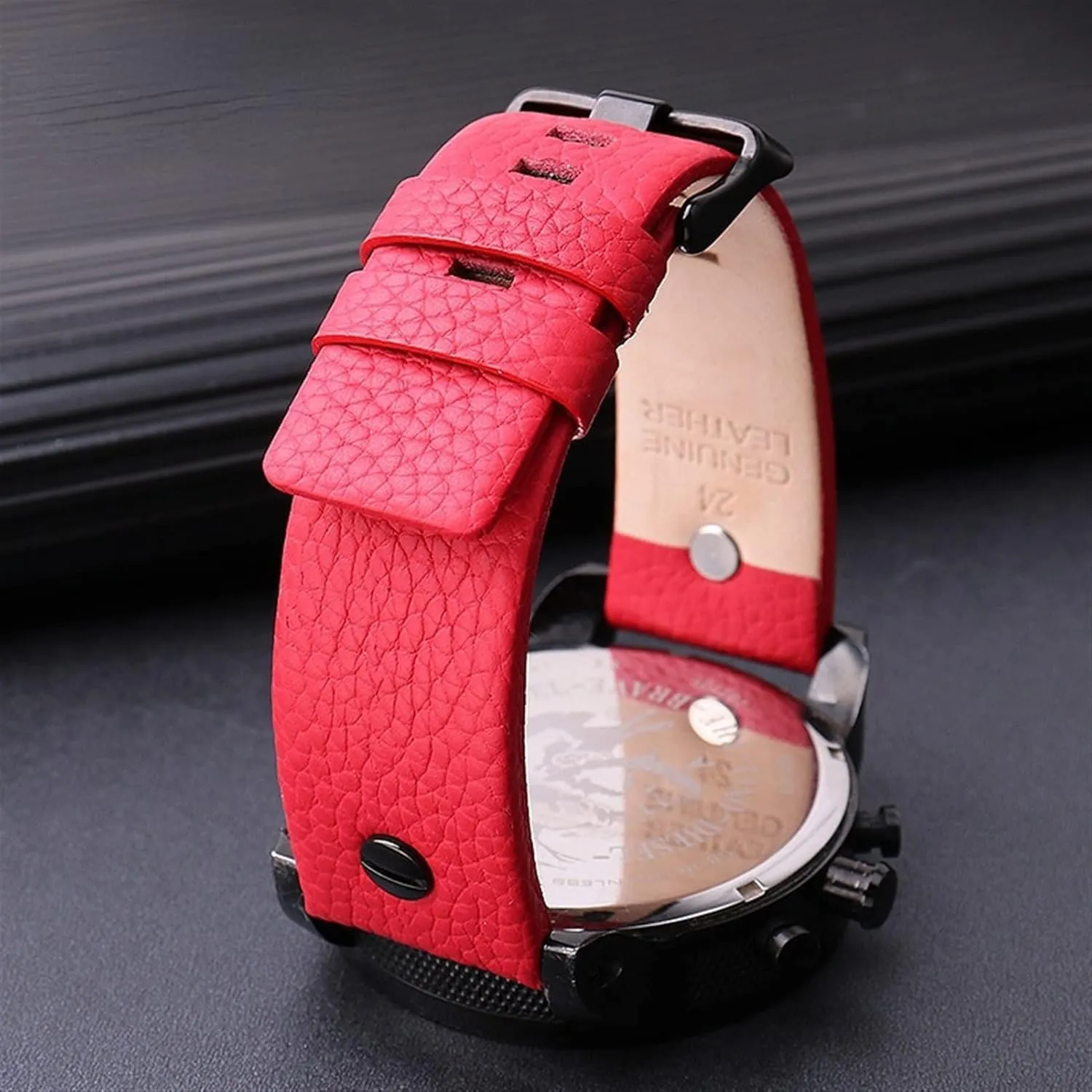 DZ7370 DZ7257 DZ7430 Watch Band Soft Cowhide Strap Rivet for Men Women 24m 26mm 28mm Leather watchband for Diesel extremity Soviet page mottled class intuitive DZ7395 