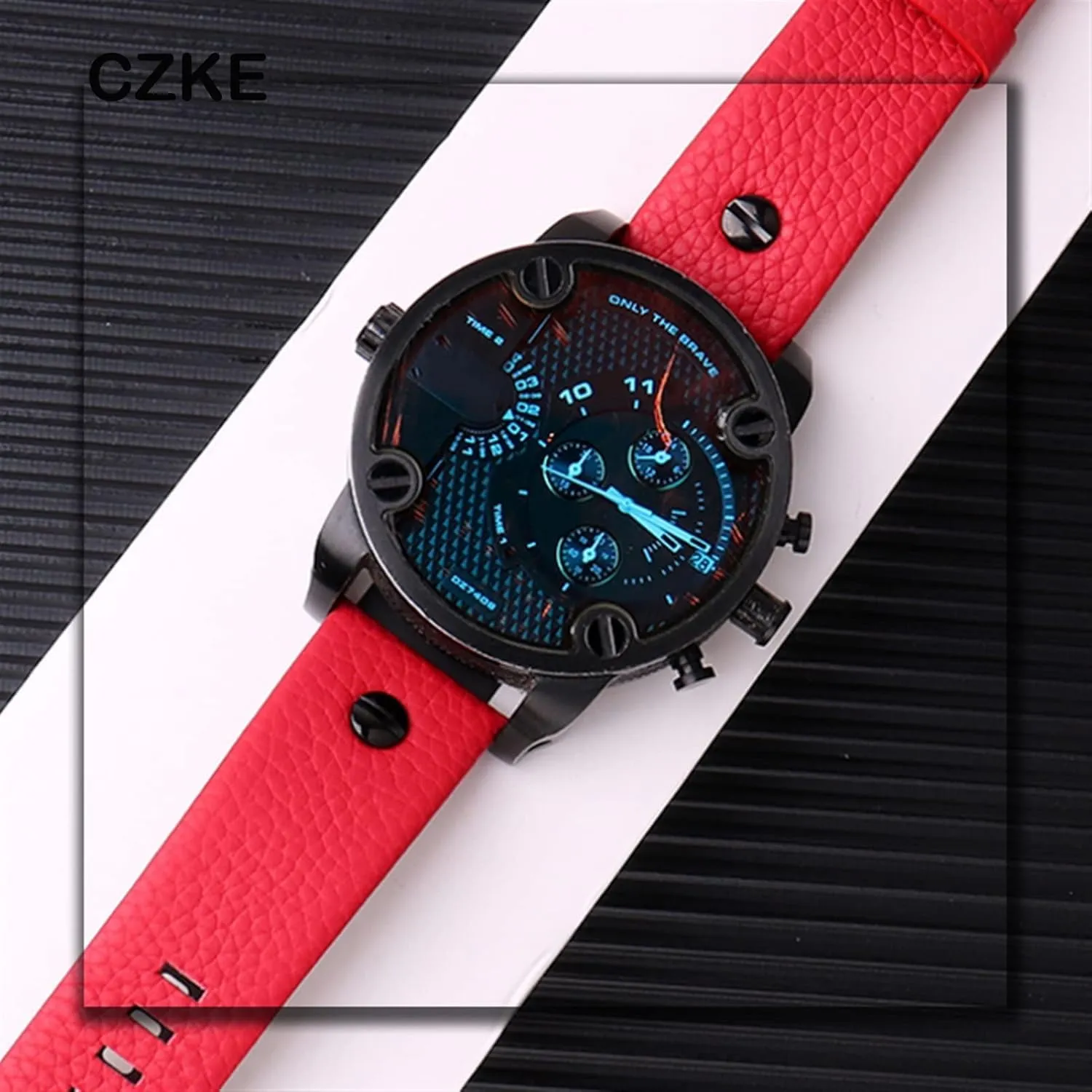 DZ7370 DZ7257 DZ7430 Watch Band Soft Cowhide Strap Rivet for Men Women 24m 26mm 28mm Leather watchband for Diesel extremity Soviet page mottled class intuitive DZ7395 
