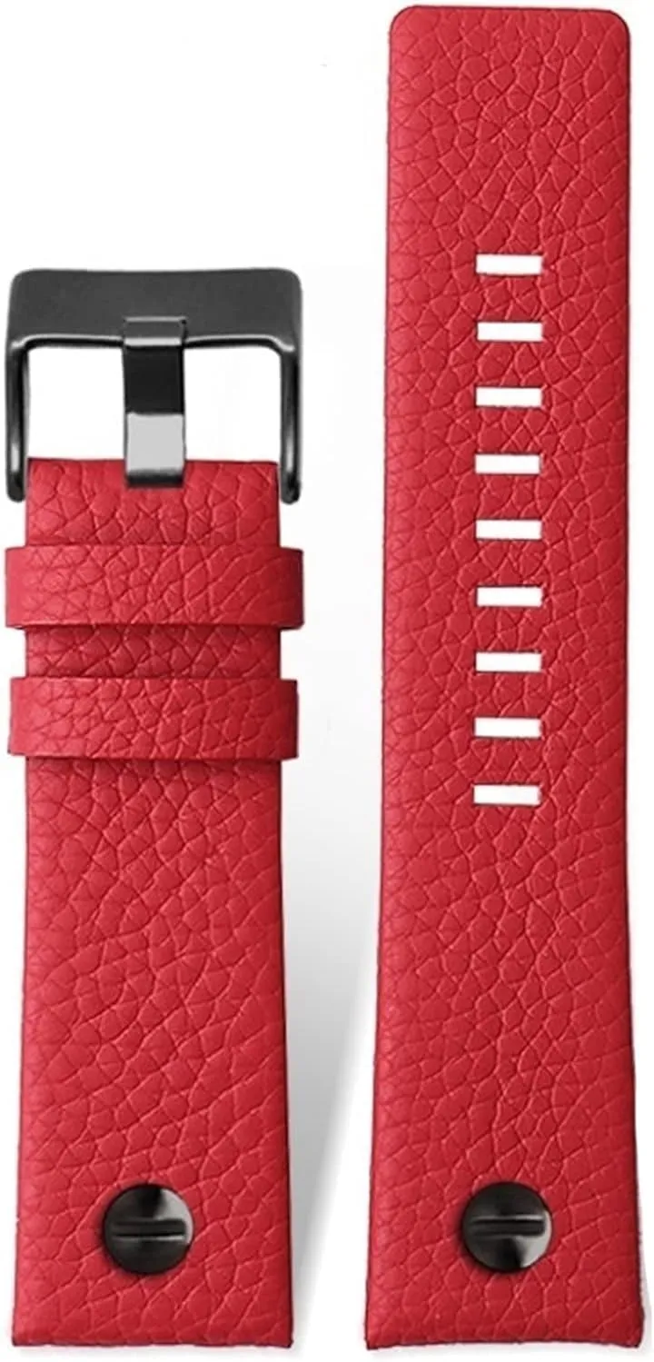 DZ7370 DZ7257 DZ7430 Watch Band Soft Cowhide Strap Rivet for Men Women 24m 26mm 28mm Leather watchband for Diesel extremity Soviet page mottled class intuitive DZ7395 