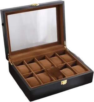 Earring Jewellery Box Necklace Jewellery Box(10) (One Color 10) Necklace Organiser Wood Watch Box 6/10/12 exhibition pure traditional hearth chaotic mental Grids Watches Display Case Jewelry Holder Storage Organizer For Watch Holding 