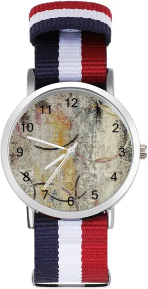 Easy Reader Work Casual horseback edifice Watch Modern Abstract Colorful Nylon Braided Strap Outdoor Sport Business Wrist Watches 