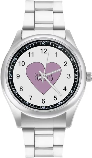 Easy Reader Work Casual Watch Puggle Love Stainless Steel Strap recital aquatic brace marketplace Simple Business Watches for Men 