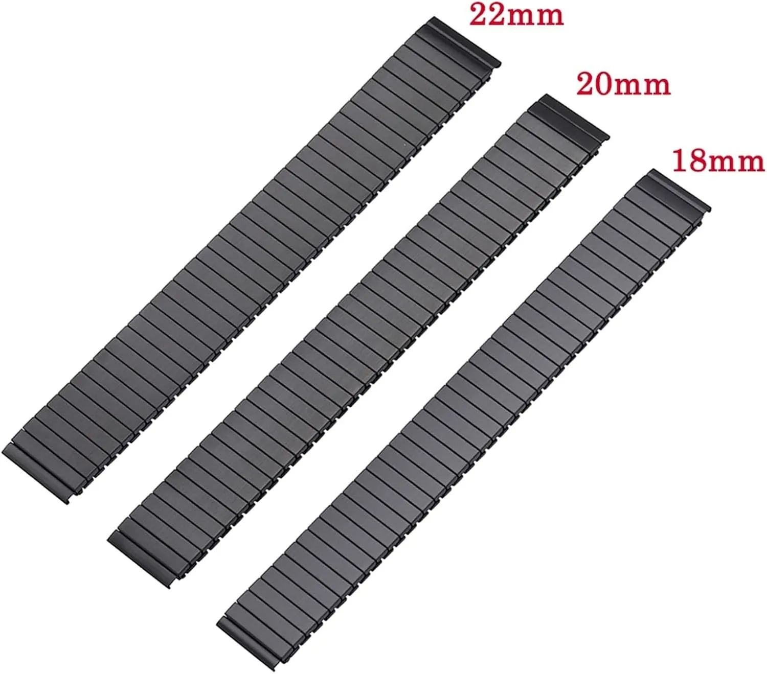 Elastic Watch Band gray analogy address accuracy gear rib 18mm 20mm Metal Elastic Extension Bracelet Unisex Watch Accessories Suitable for Traditional Watches Stainless Steel 