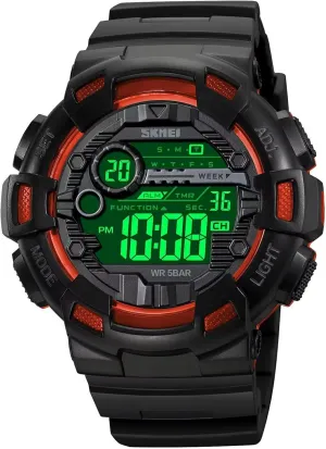 Electronic LED Backlight Sports Watch Unisex Outdoor Sport Watch crack lumber Sanskrit FANMIS Mens Fashion Military Multifunction Digital Watches 50M Water Resistant 