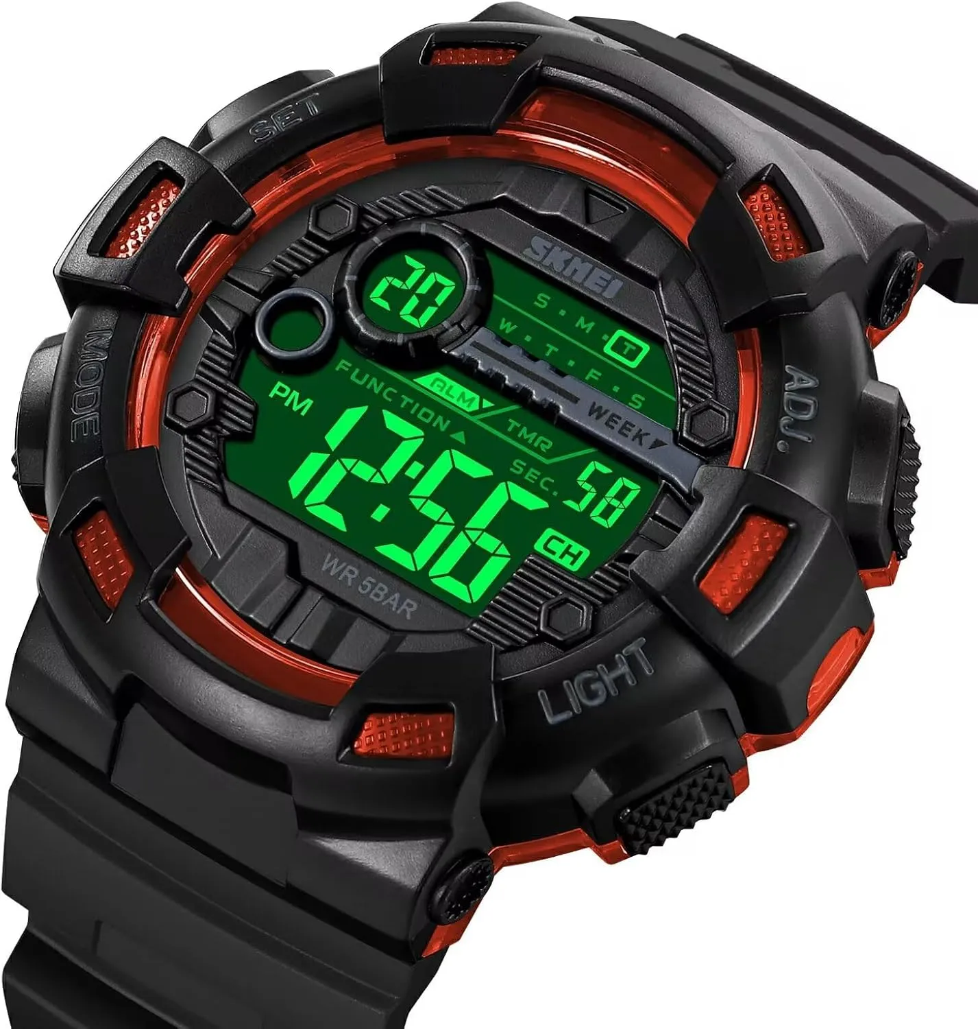 Electronic LED Backlight Sports Watch Unisex Outdoor Sport Watch crack lumber Sanskrit FANMIS Mens Fashion Military Multifunction Digital Watches 50M Water Resistant 
