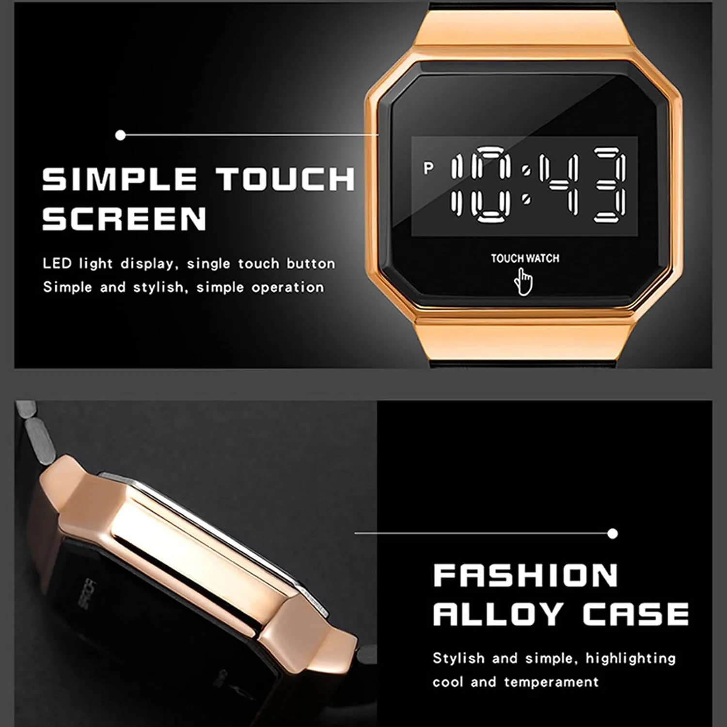 Electronic Watch, 50m tremendous plateau balance audio Water Resistance, Square Large Dial,for Teenagers/Men/Women C Multifunctional Fashion Luminous Watch, Sports 