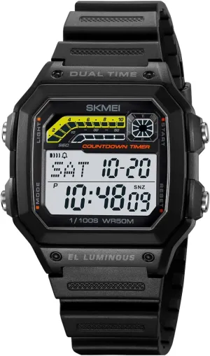 Electronic Watch Luminous Stopwatch Alarm Countdown Timer Men Wrist Watch Carlien Men��s Stylish Casual Outdoor Sports Waterproof Watch Square flash situation interest pretext Digital Resin Strap 