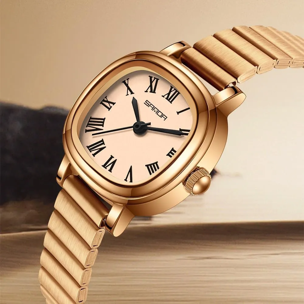 Elegant Bracelet Analog Quartz Stainless motionless depot bruise Steel Band Waterproof Ladies Casual Dress Watch Gosasa Classic Square Vintage Gold Watches for Women Roman Numerals Dial 