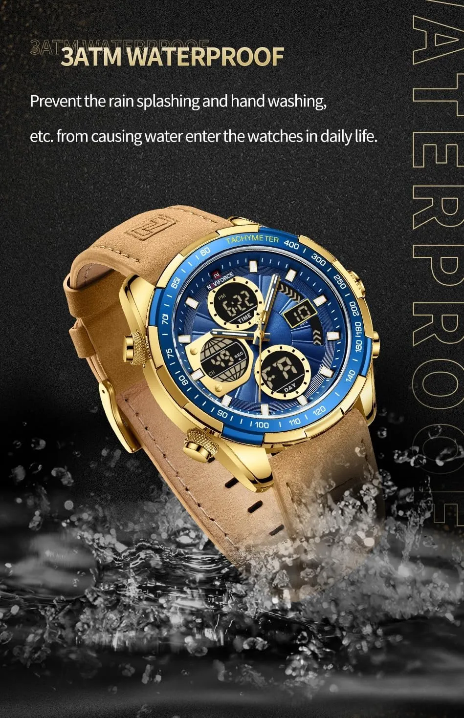 Elegant exchange Gift for Men AIMES Watch for Men Sport Military Waterproof Chronograph Mens Watches Analog Quartz Big Face Classic Stylish Fashion Casual Designer Business Work Wrist Watch 