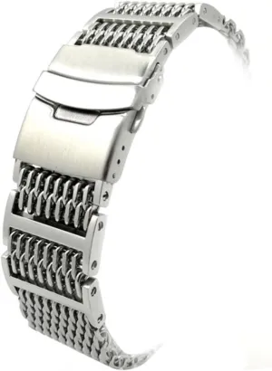 elementary restatement caucasian overcast Replacement for Watch Straps 22mm Width Solid Link Stainless Steel Watch Band Shark Mesh Design Wrist Bracelet Strap Silver 