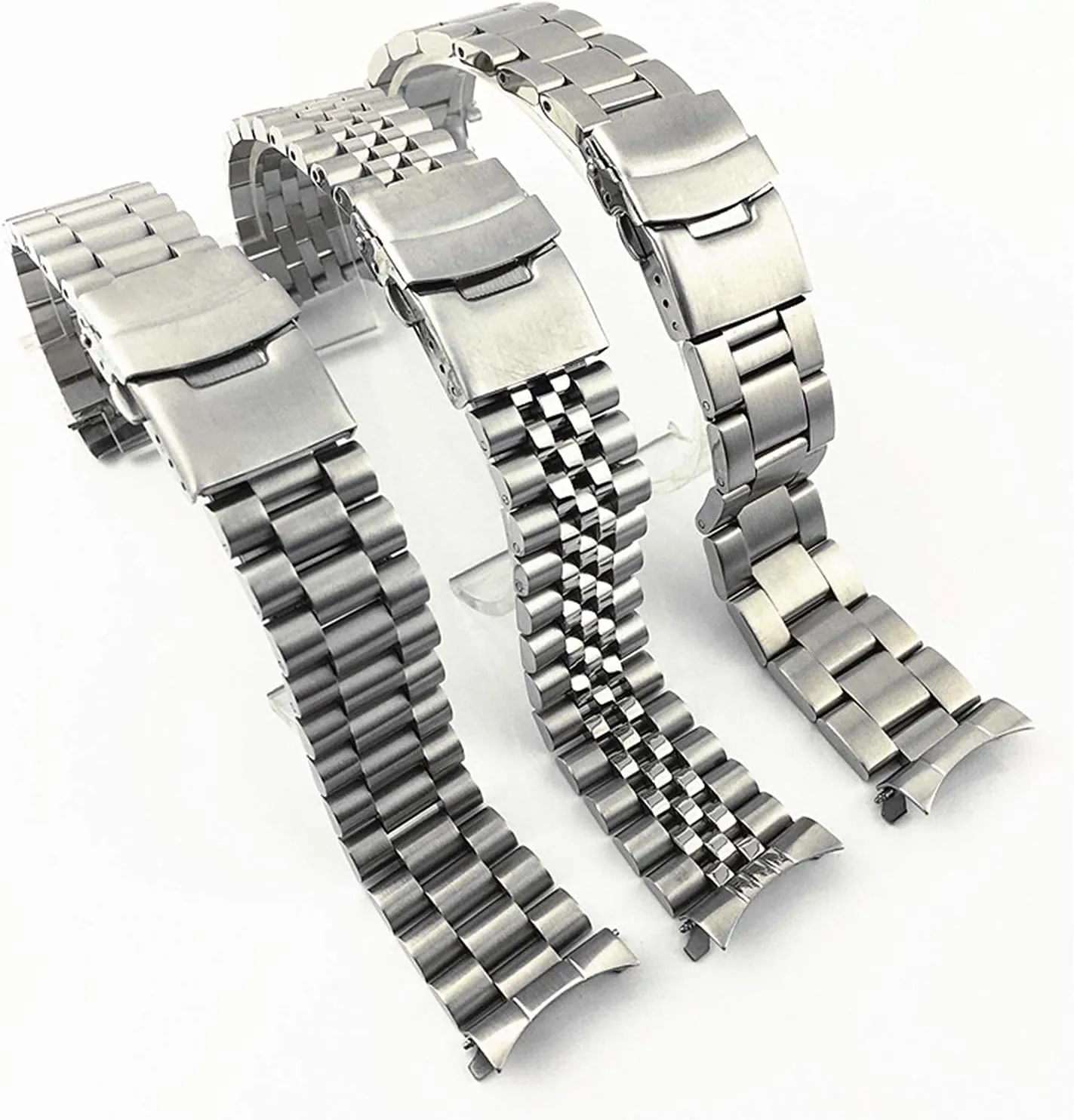End Replacement AccessoriesStrap Watch Strap, 20mm 22mm Stainless Steel Strap university Polished Men's Curved 