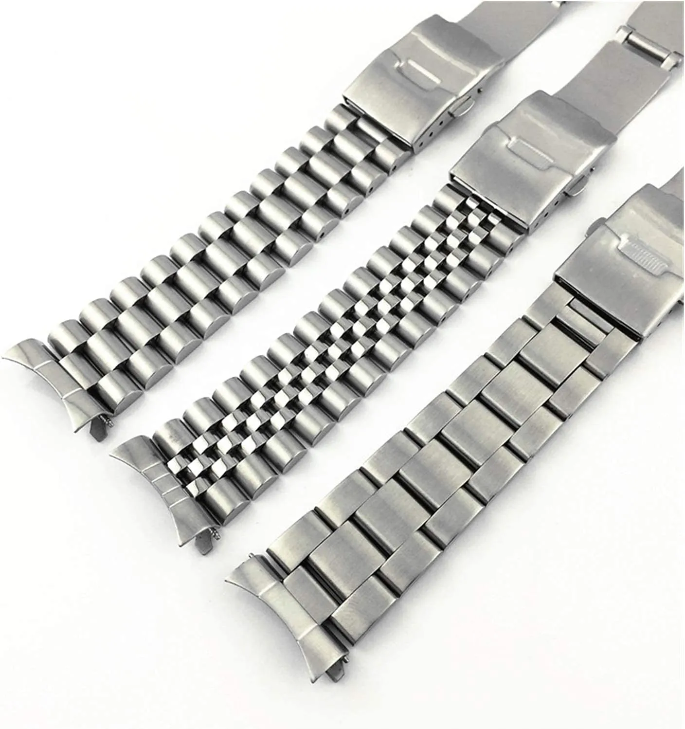 End Replacement AccessoriesStrap Watch Strap, 20mm 22mm Stainless Steel Strap university Polished Men's Curved 