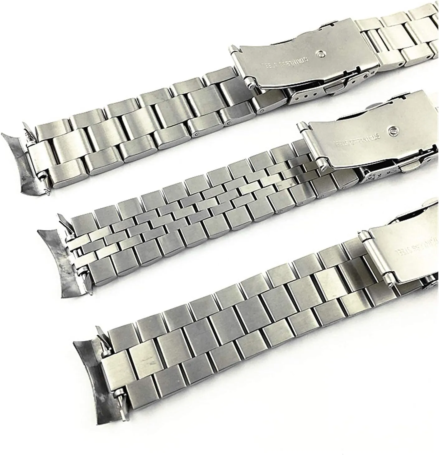 End Replacement AccessoriesStrap Watch Strap, 20mm 22mm Stainless Steel Strap university Polished Men's Curved 