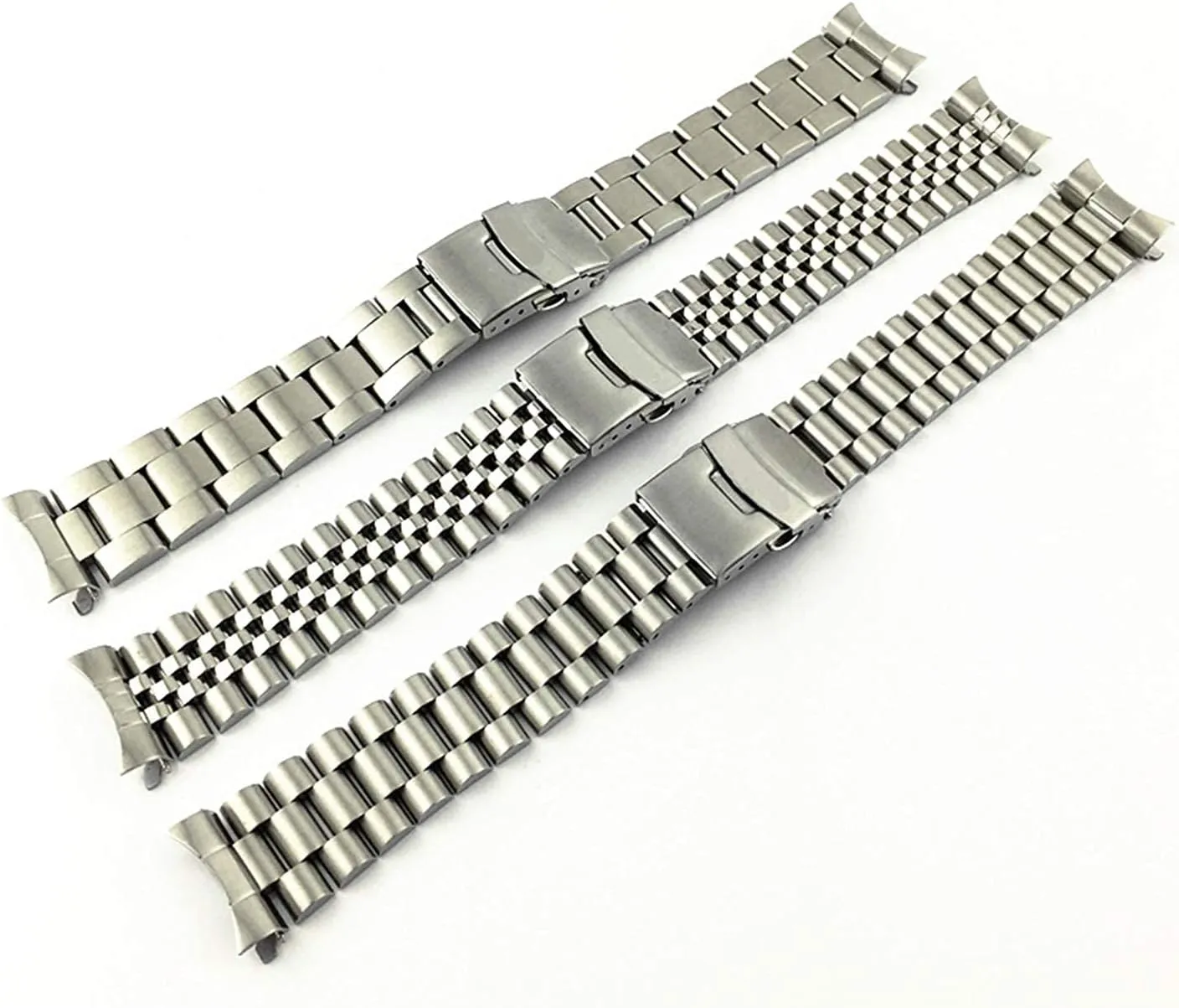 End Replacement AccessoriesStrap Watch Strap, 20mm 22mm Stainless Steel Strap university Polished Men's Curved 