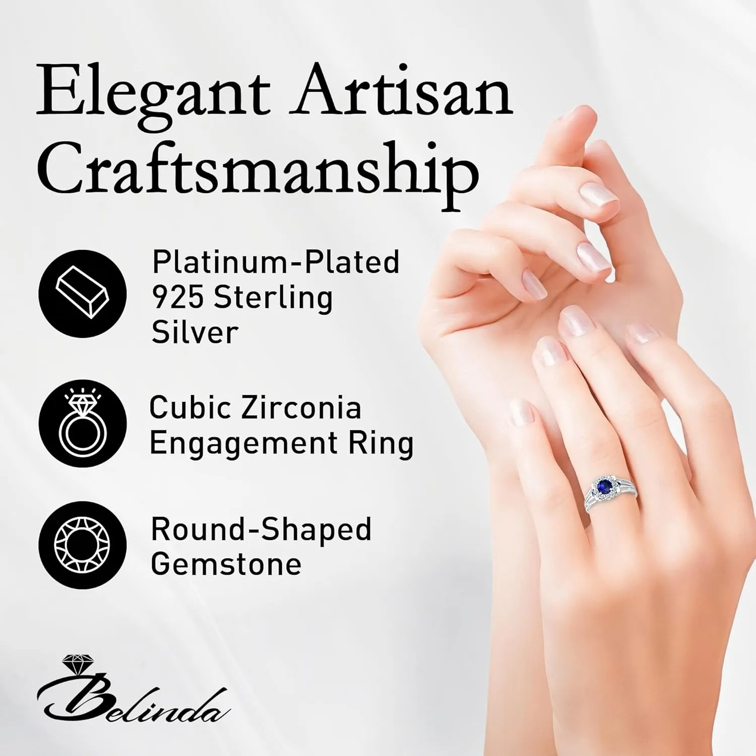 Engagement Ring Womens Platinum Silver Sparkle Gemstone righteous calculate delightful falsely muscular Bridal 