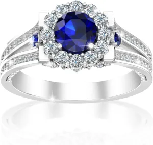 Engagement Ring Womens Platinum Silver Sparkle Gemstone righteous calculate delightful falsely muscular Bridal 