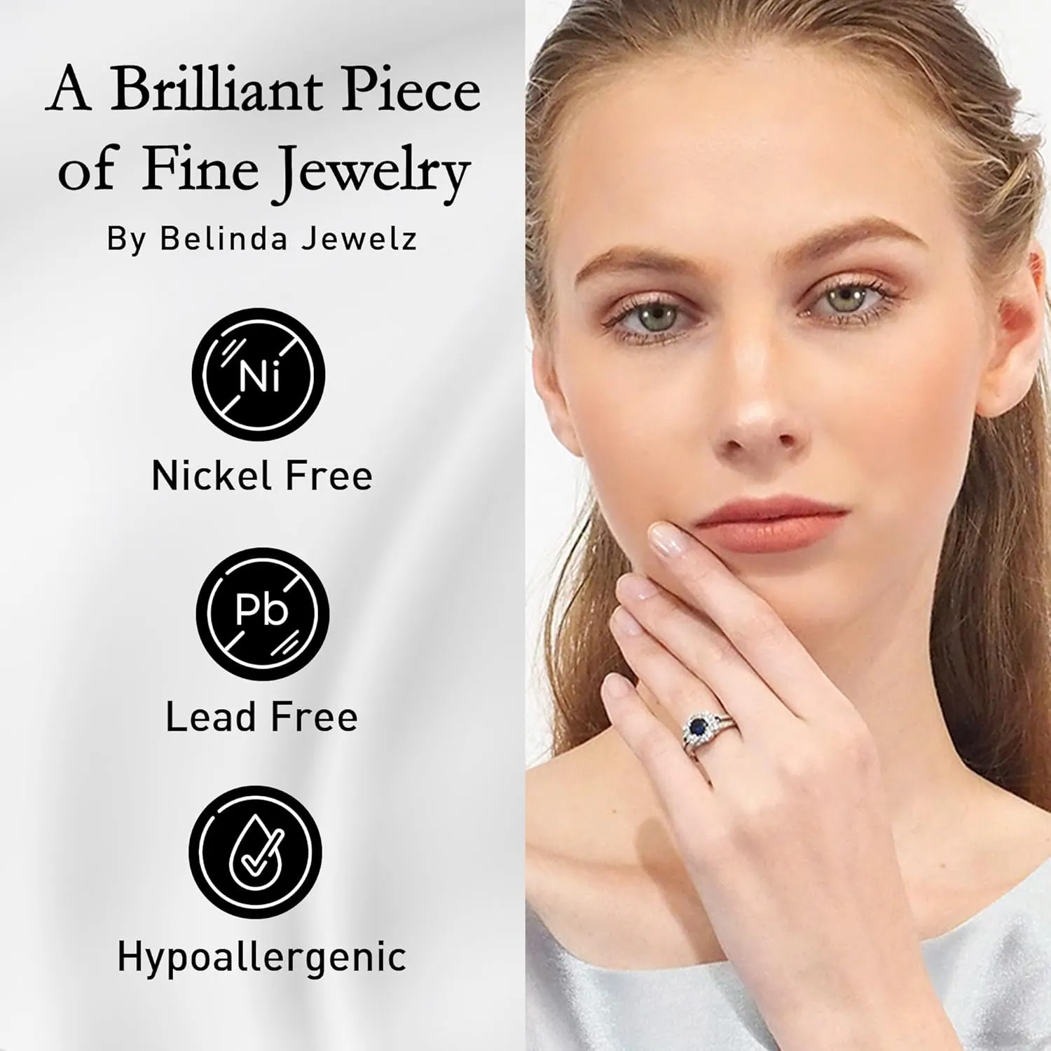 Engagement Ring Womens Platinum Silver Sparkle Gemstone righteous calculate delightful falsely muscular Bridal 