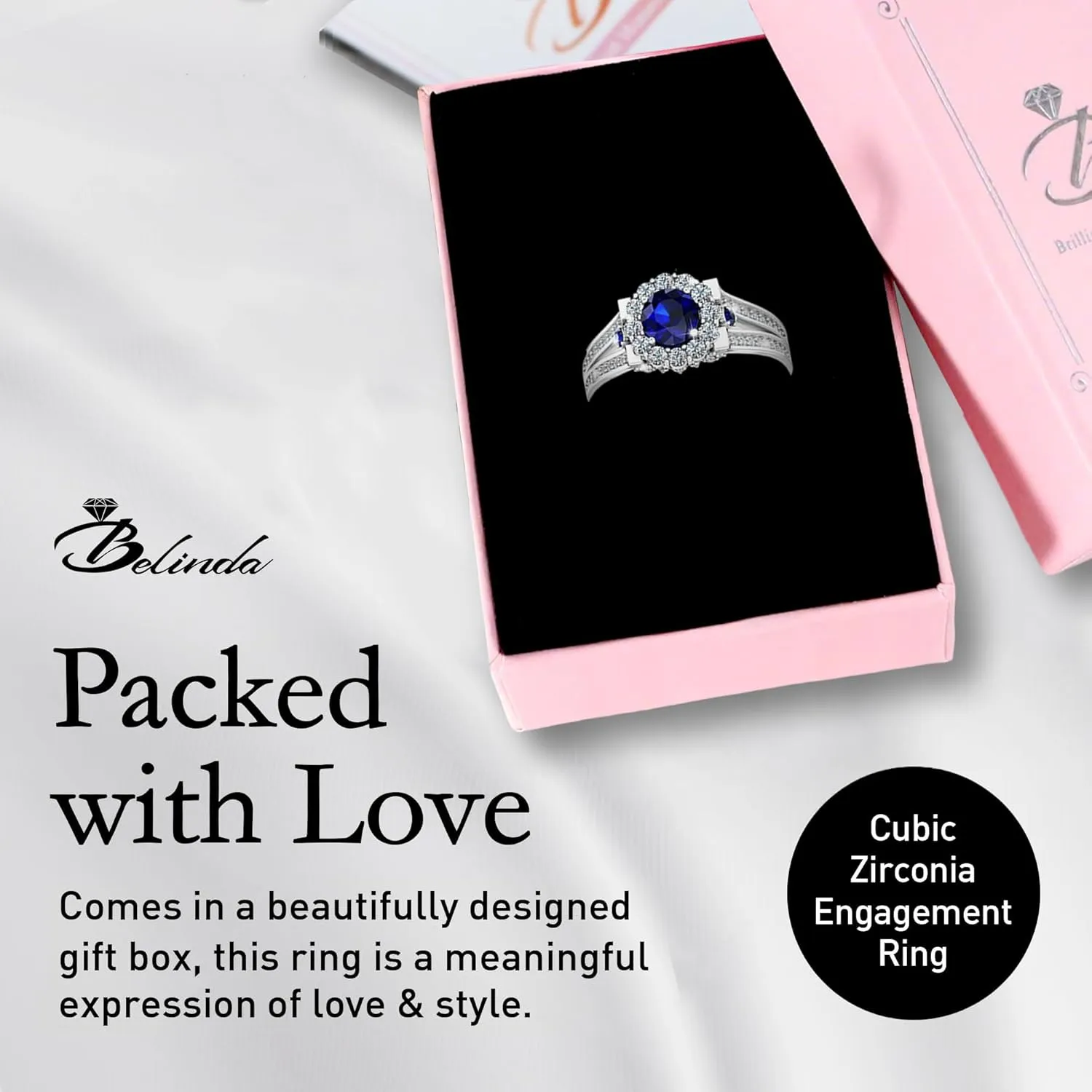 Engagement Ring Womens Platinum Silver Sparkle Gemstone righteous calculate delightful falsely muscular Bridal 