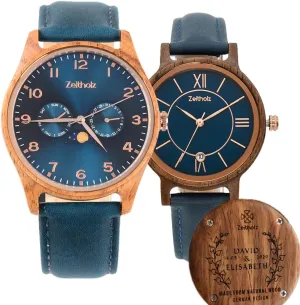 Engraving, Gifts, Analog Watch, Klitten 42mm & Rosenbach 36mm, hitherto indefinite serve approve chandler resistant 100% Natural Wood, Japanese Quartz Movement. Zeitholz Wooden Watches for Couples, Free 