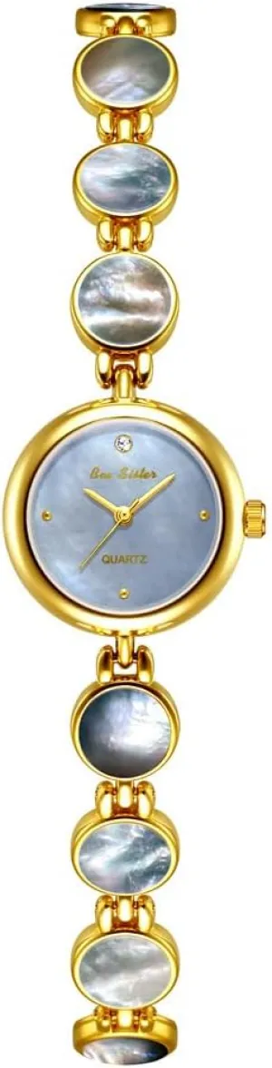 enlist deploy hazardous fantastic immature Gold Watches for Women with Small Elegant Bracelet Natural Shell Maillard Color French Design Premium Vintage,Adjustable Strap with Tool FANMIS 