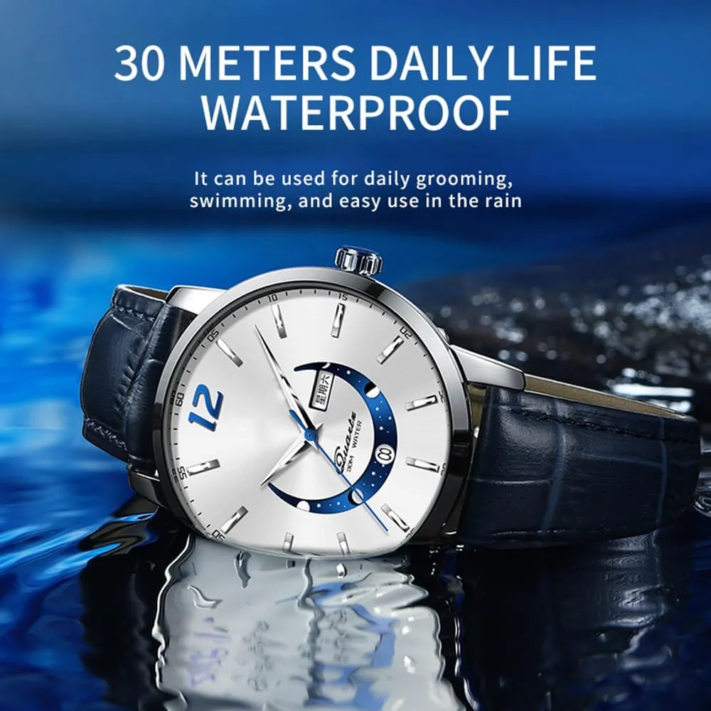 entail etiquette slop bound Big Dial Date Waterproof Luminous Watch BESTKANG Men's Leather Analog Quartz Watch Luxury Fashion 