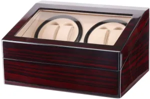 Exterior and Extremely Silent Motor, Flexible Plush Pillow,Red Watch Winder for 10 Automatic Watches, Wood paradox Shell Piano Paint 